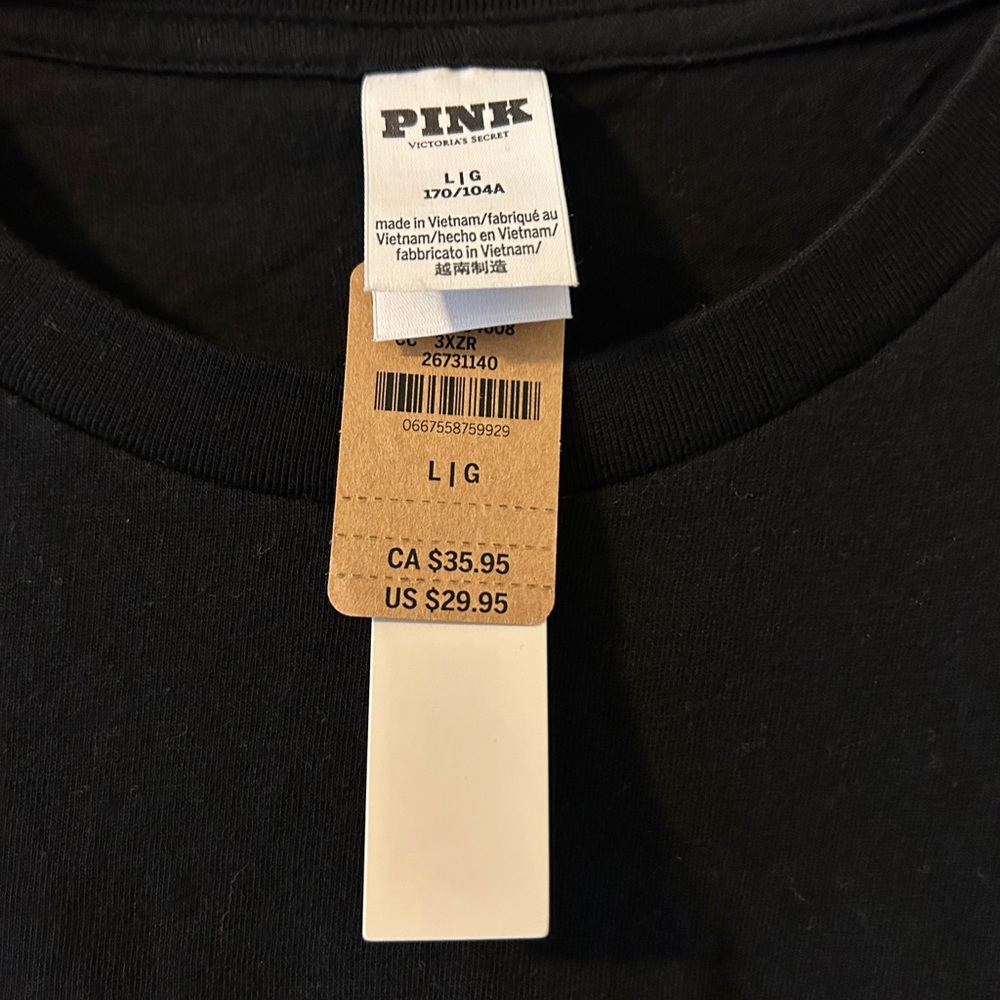 PINK Victoria's Secret Black Tee - Picture 5 of 6